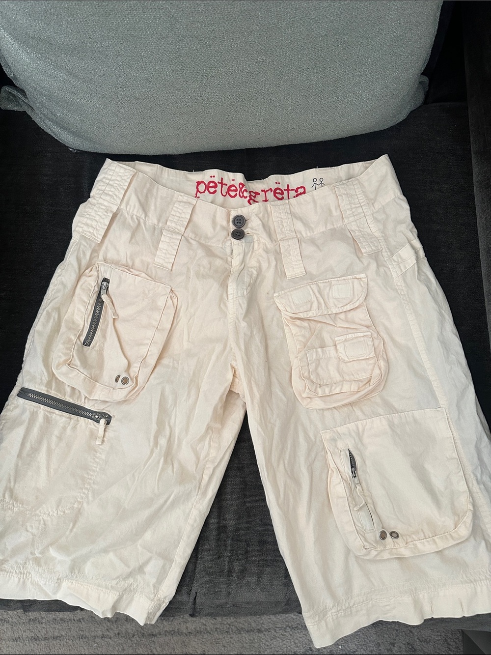 Pete & Greta by Johnny Was light yellow cargo shorts Size 4